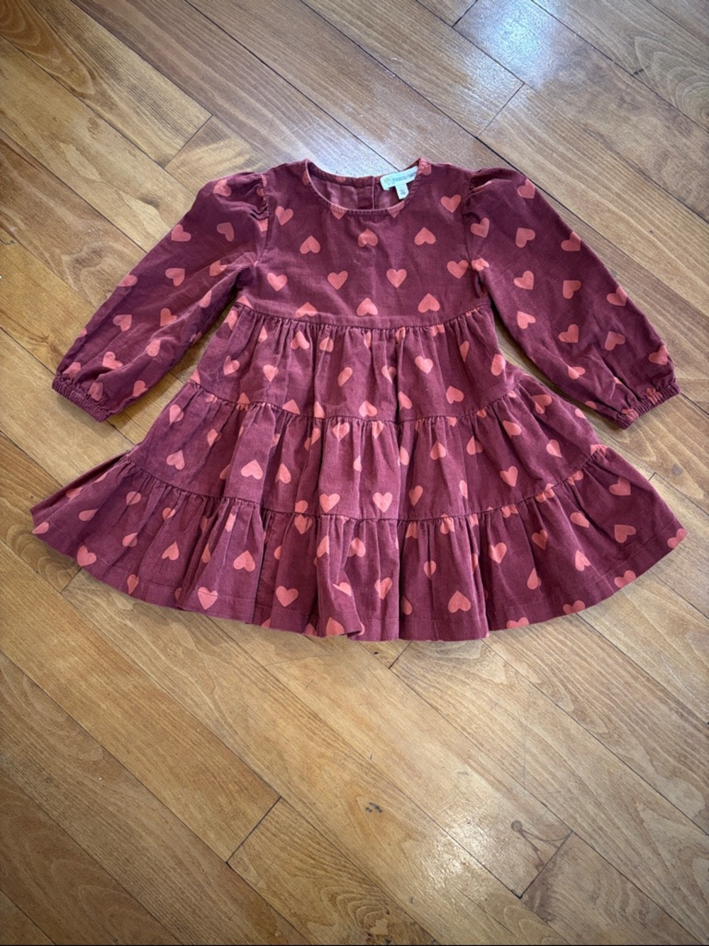 Tucker + Tate Maroon Dress with Heart Print